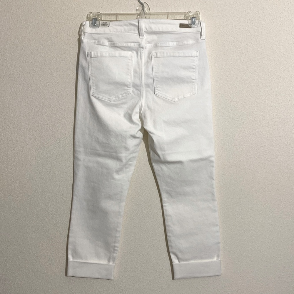 LIVERPOOL Charlie Crop Skinny Cuffed White Jean Pants Women's Size 6/28 - Picture 4 of 11